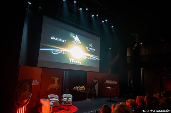 Gasellfesten i Umeå med Serafim Finans om partner på skärmen